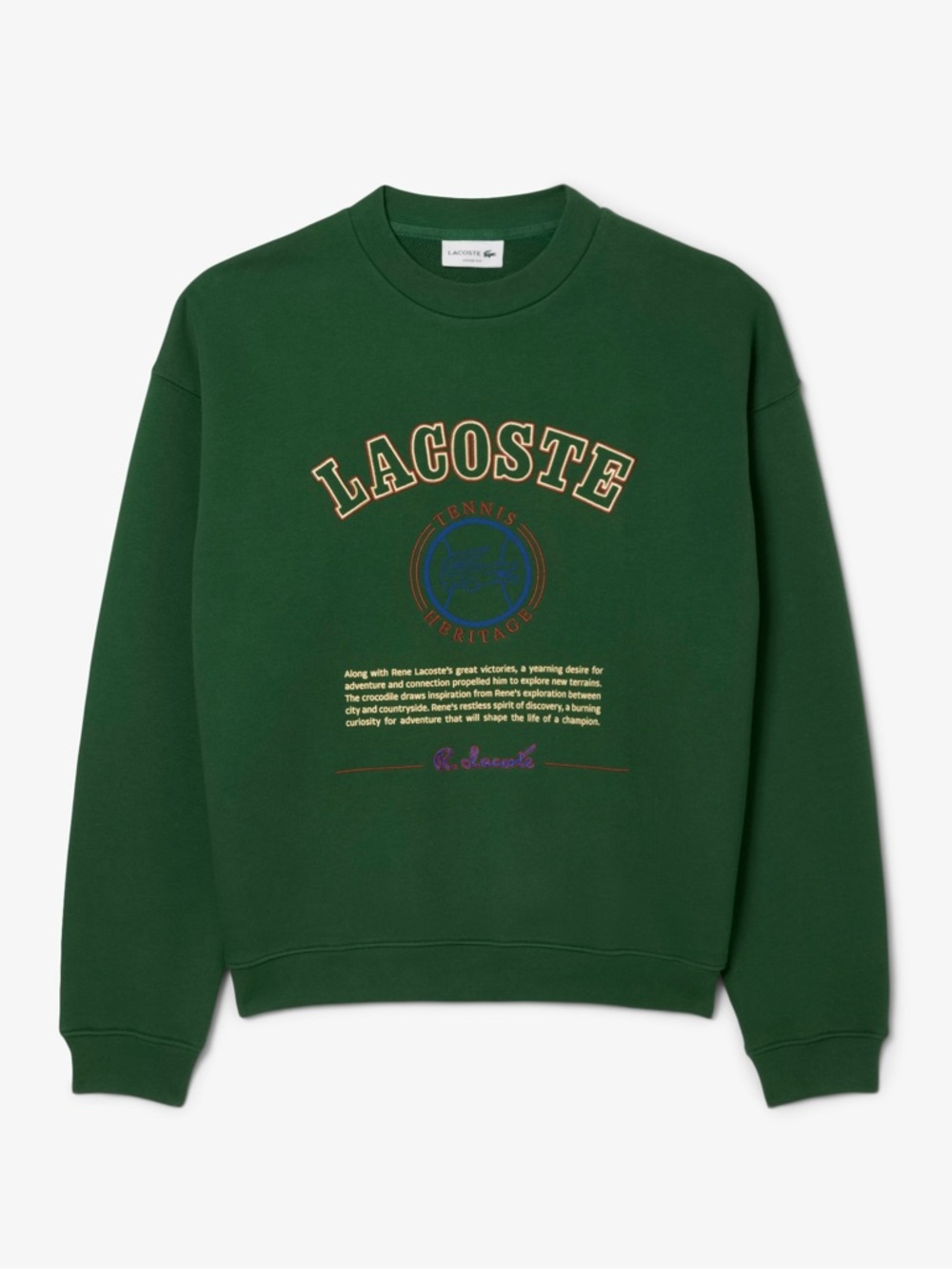 NWT Lacoste Men's Heritage Embroidery Fleece Sweatshirt - Picture 5 of 6